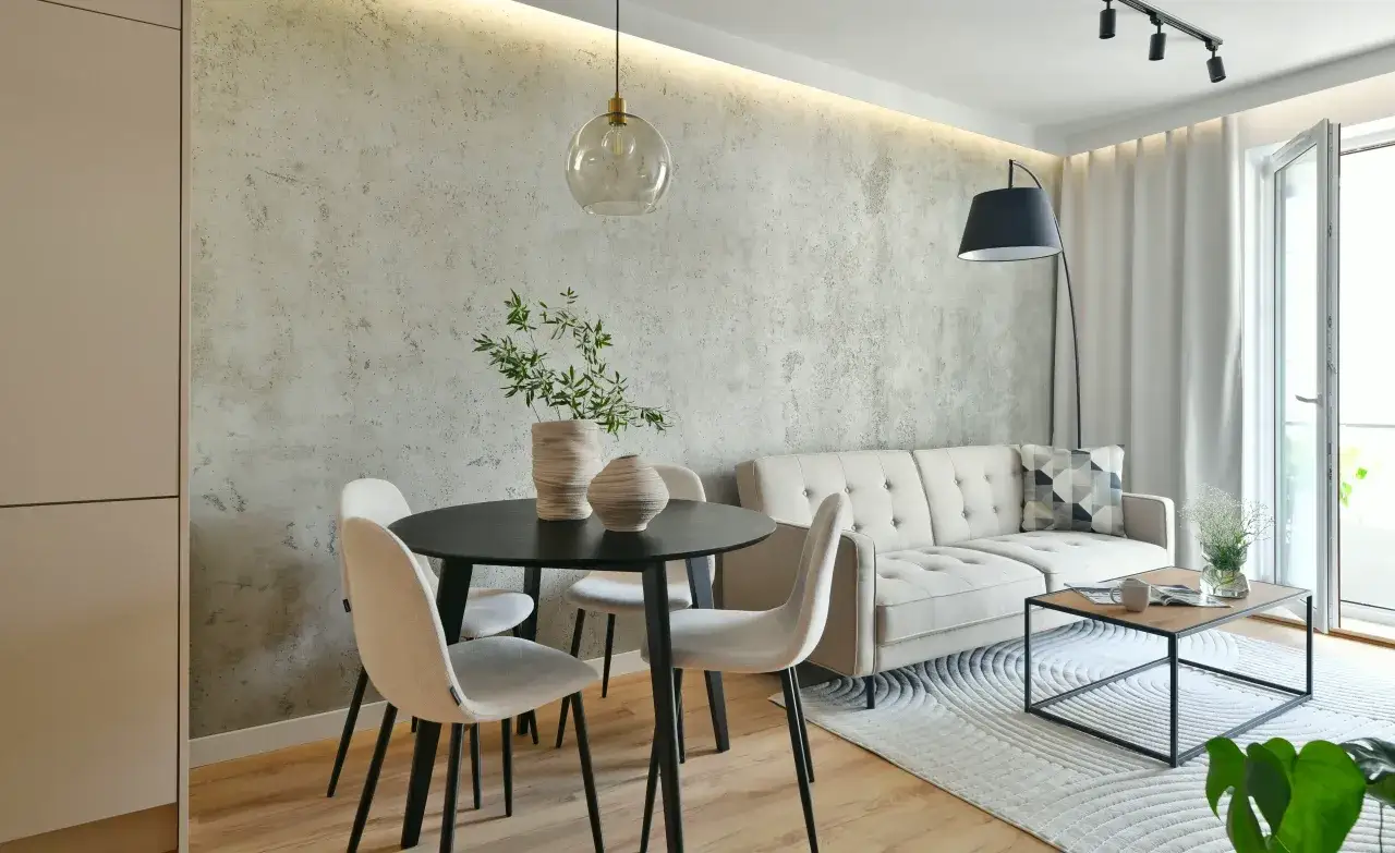 Beton architektoniczny w salonie inspiracje