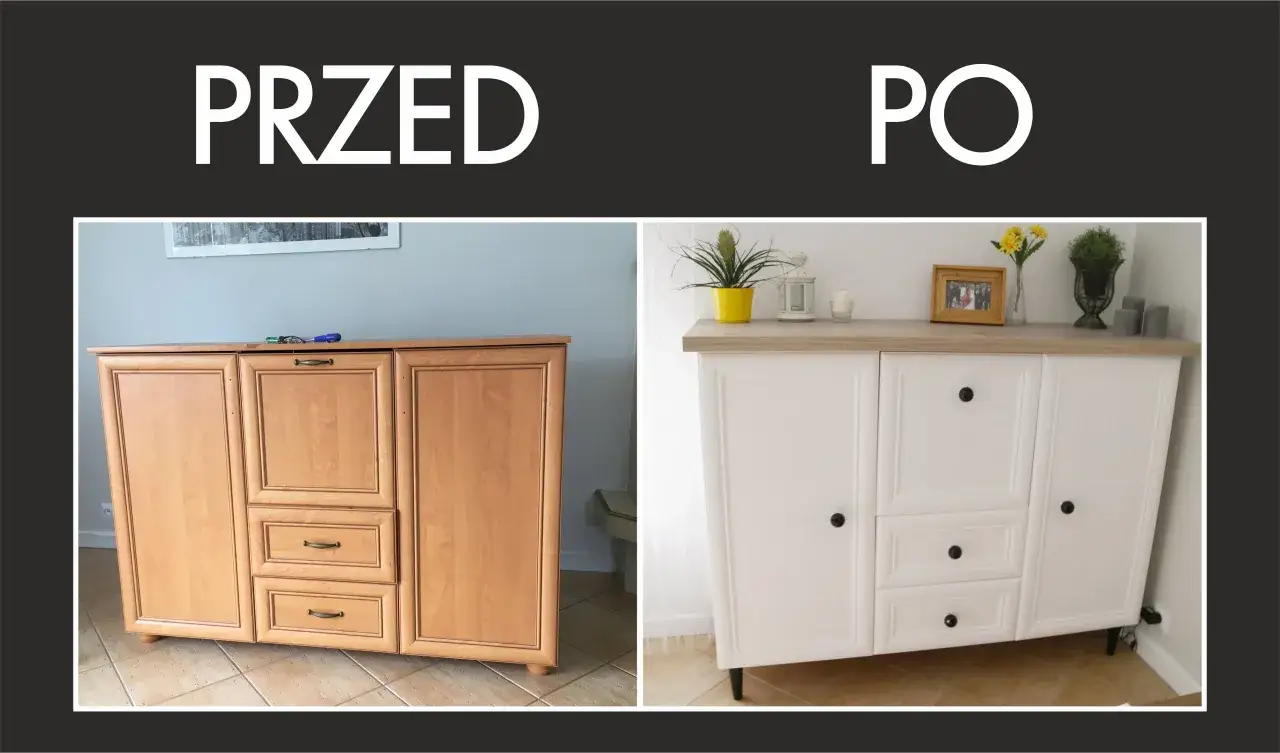 przykłady odnowionych mebli przed i po