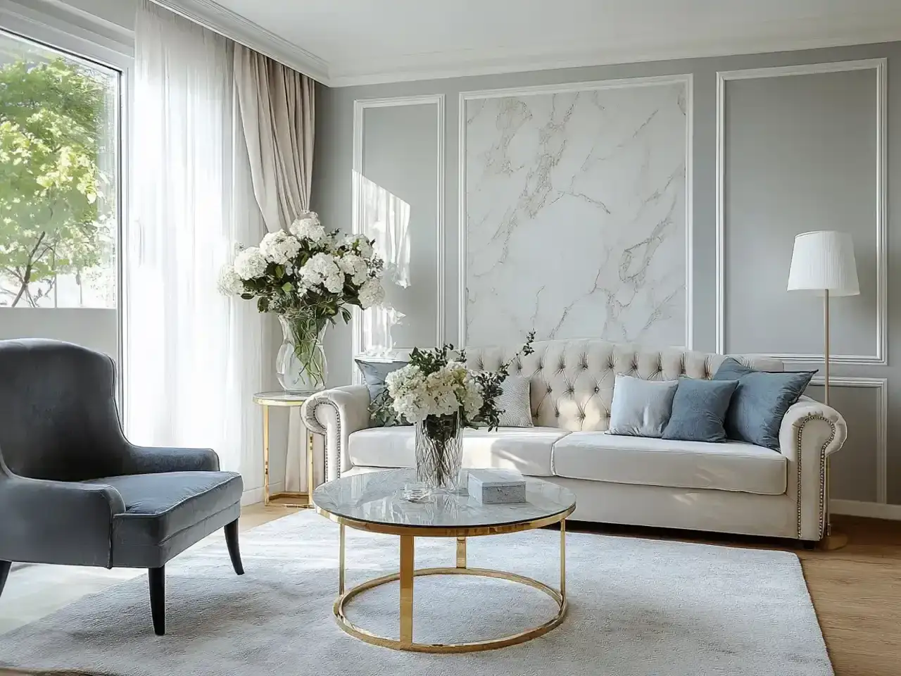 inspiracje dekoracje ścian salon