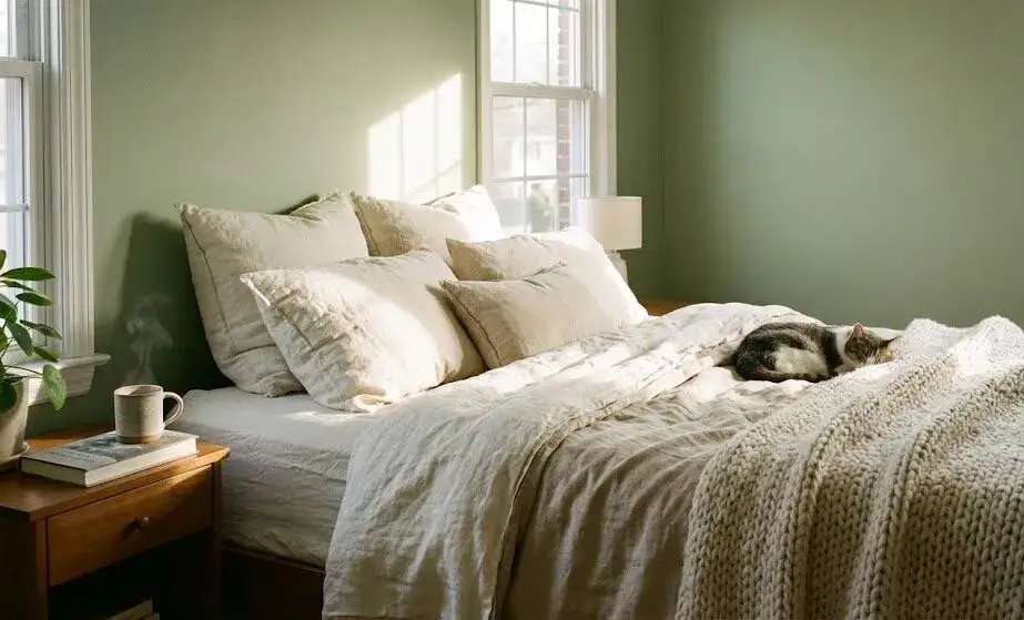 sypialnia trendy 2026 color drenching